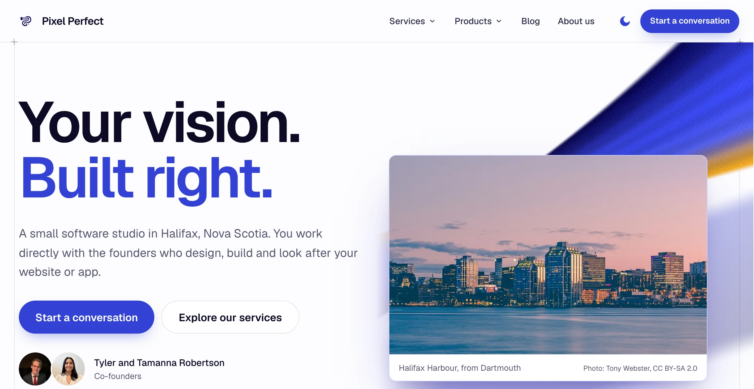 The Pixel Perfect Software homepage